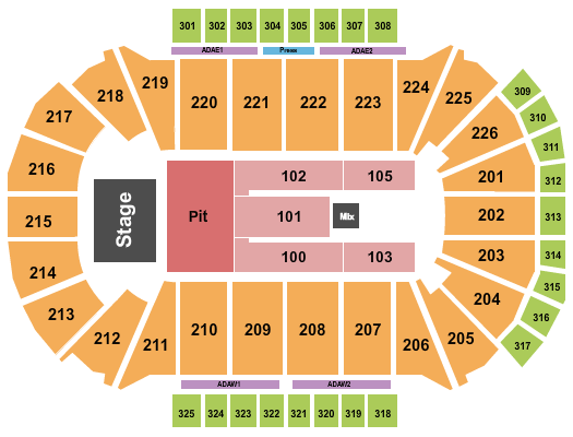 Resch Center Hardy Seating Chart